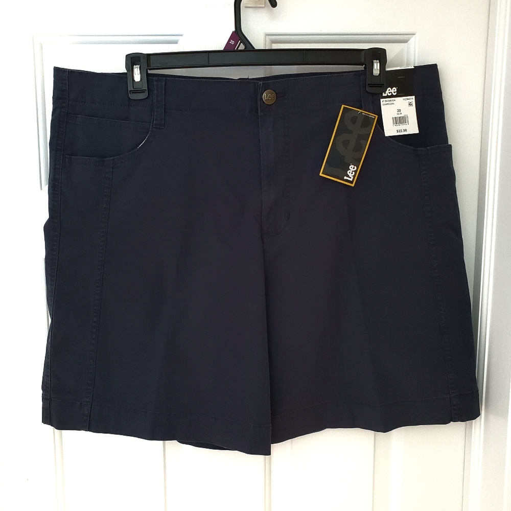 Lee Size 20 Charcoal Black Bermuda Shorts New